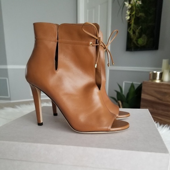 Jimmy Choo Soft Leather Memphis Tie Up Ankle Booties - Picture 2 of 5